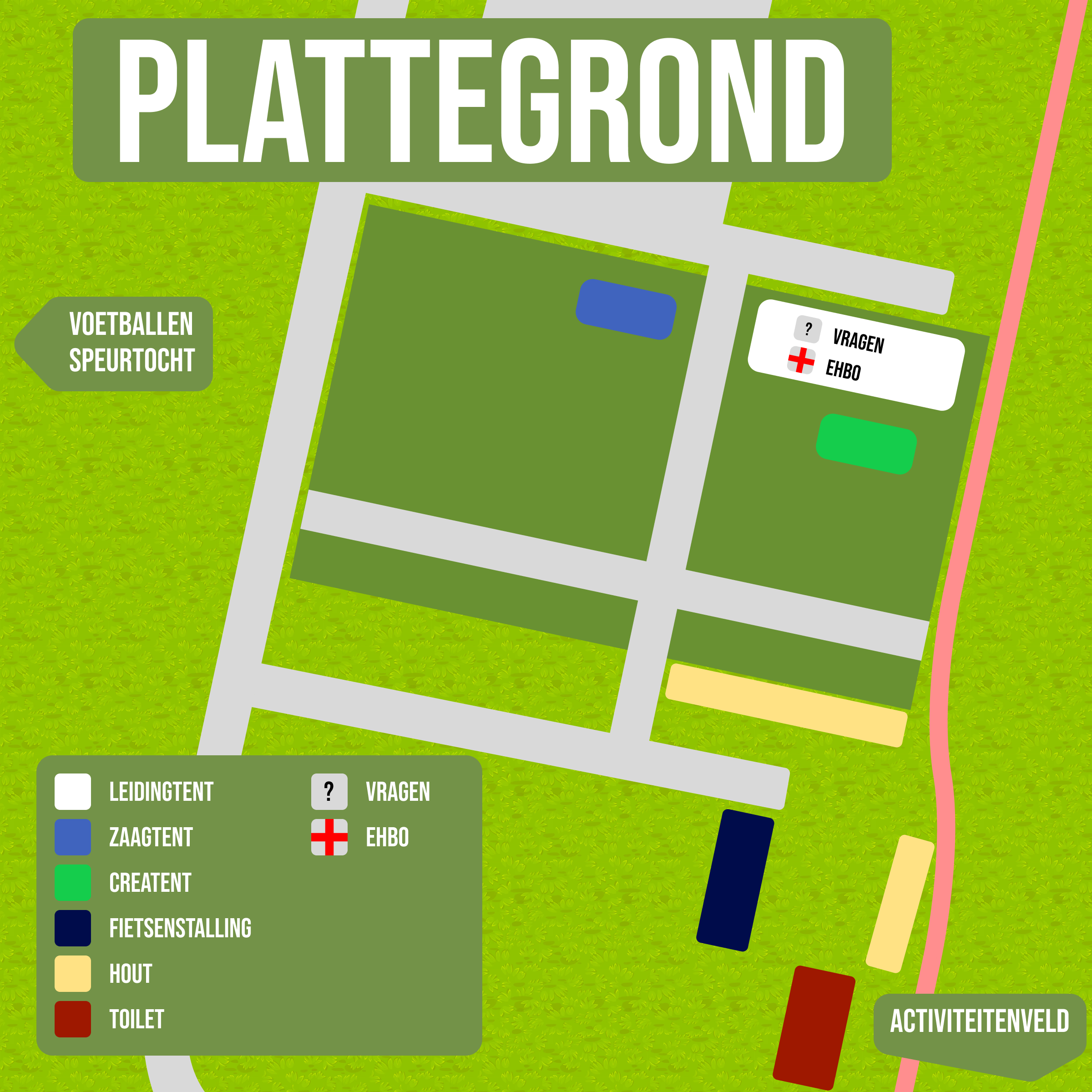 Plattegrond van het terrein van Huttendorp de Meent